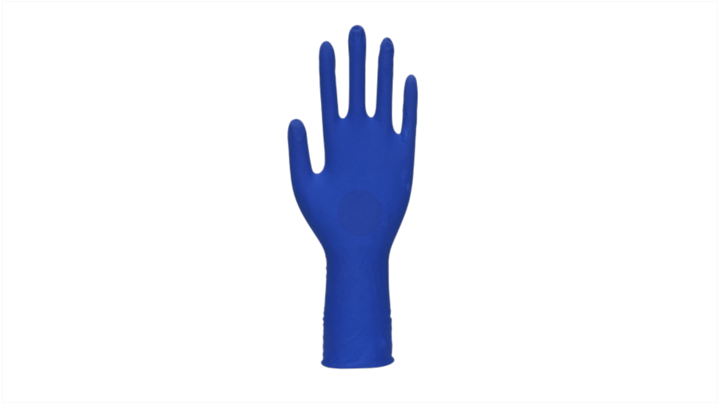 Guantes desechables Unigloves sin polvo de Látex Azul oscuro, talla S, caja de 50 unidades