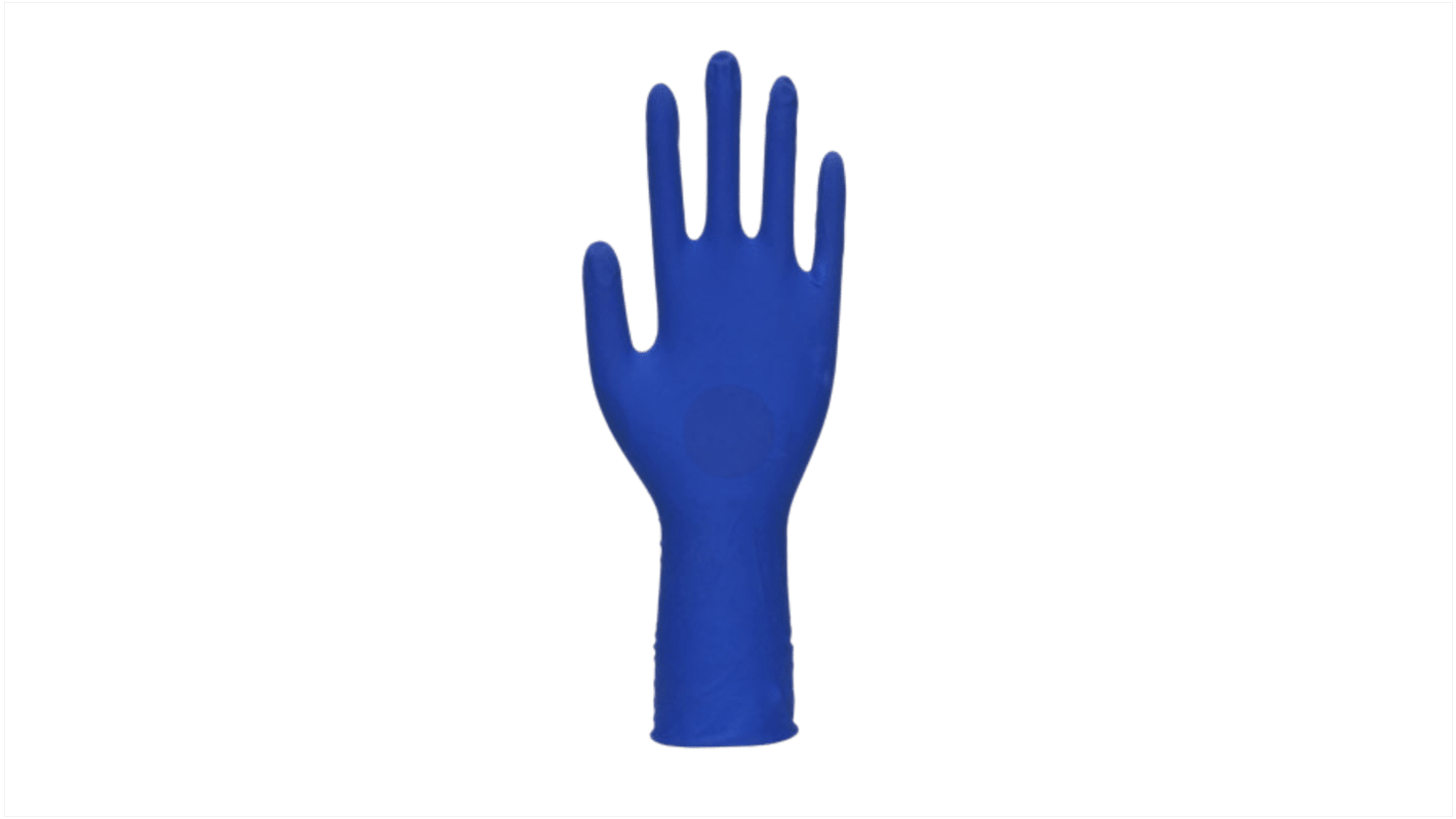 Guantes desechables Unigloves sin polvo de Látex Azul oscuro, talla L, caja de 50 unidades