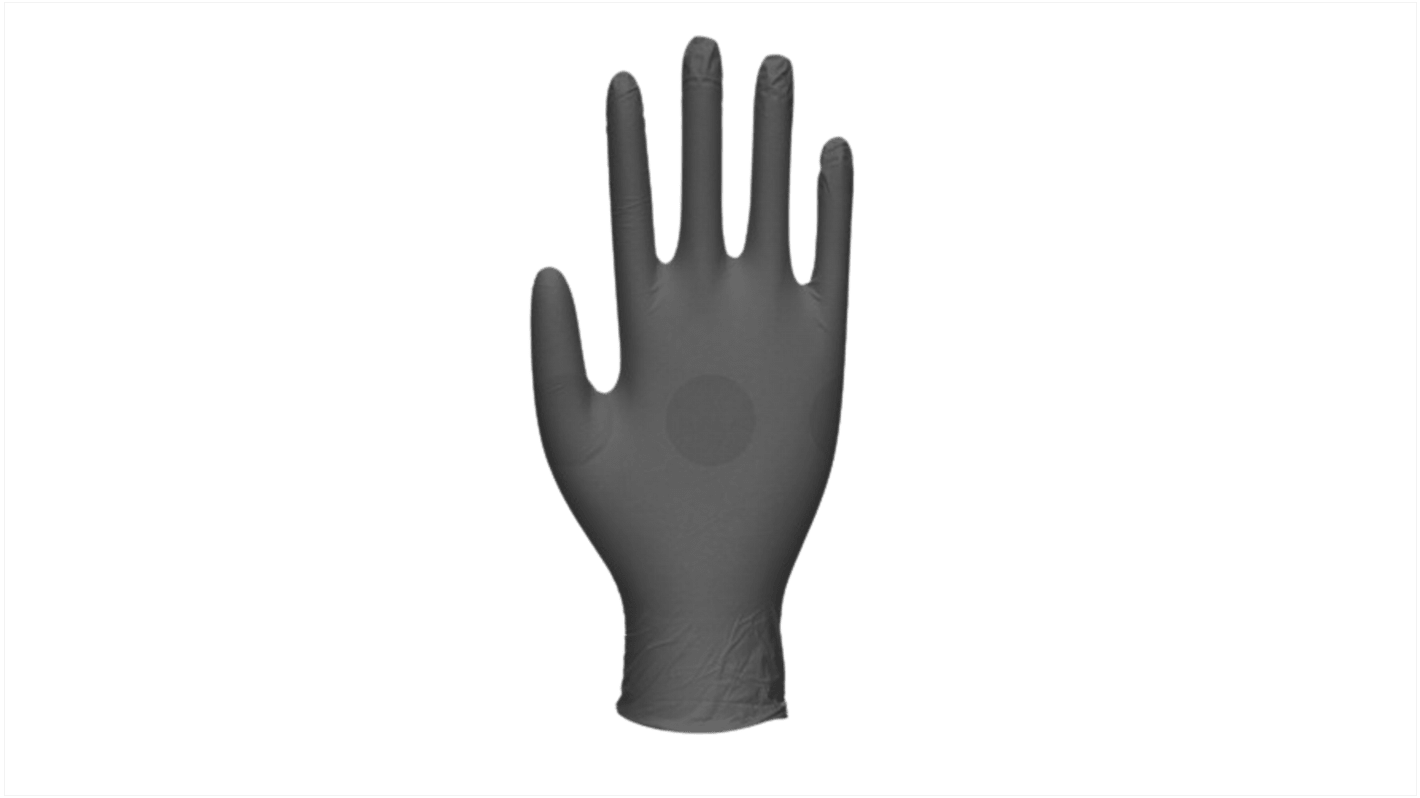 Unigloves GA004* Black Powder-Free Nitrile Disposable Gloves, Size M, Food Safe, 100 per Pack