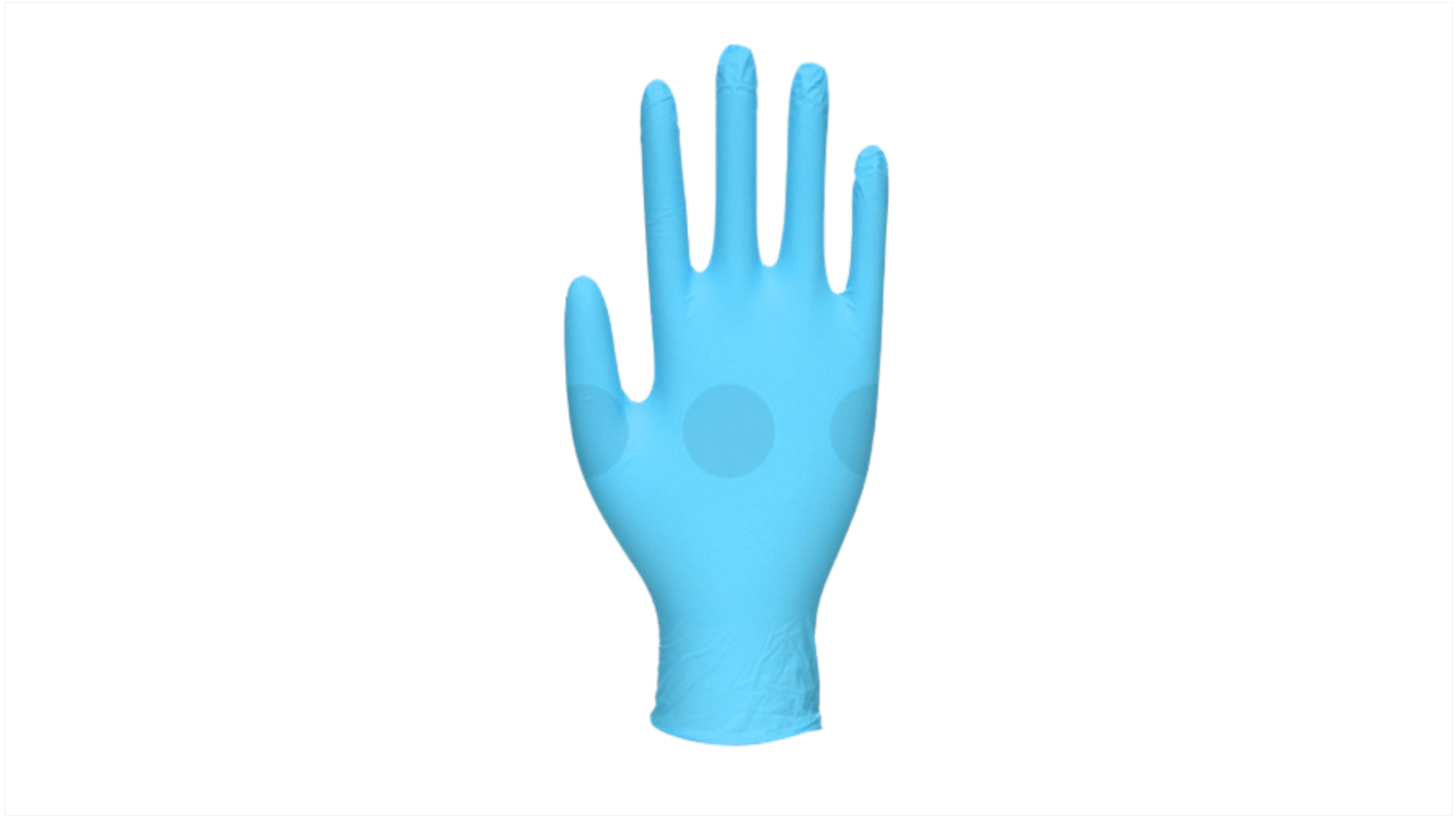 Unigloves GS021* Blue Powder-Free Nitrile Disposable Gloves, Size S, Food Safe, 100 per Pack