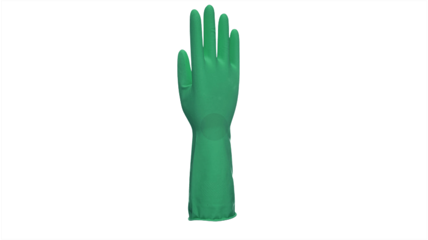 Guantes desechables Uniglove sin polvo de Látex Verde, talla S, caja de 24 unidades