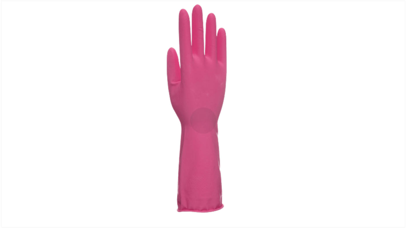 Uniglove UCHG300** Pink Latex Oil Grip, Oil Repellent Work Gloves, Size 7, Small