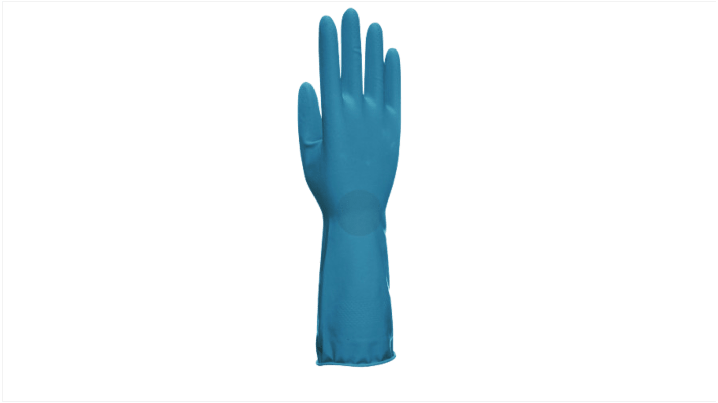 Unigloves UCHG300** Blue Latex Oil Grip, Oil Repellent Work Gloves, Size 8, Medium