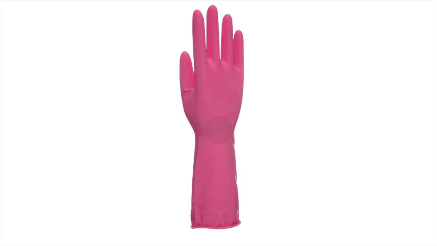 Uniglove UCHG300** Pink Latex Oil Grip, Oil Repellent Work Gloves, Size 8, Medium