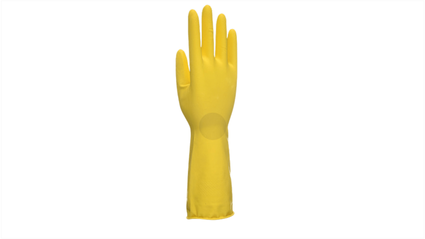 Guantes de trabajo de Látex Amarillo Unigloves serie UGHG300**, talla 7, Agarre en aceite, repelente de aceite