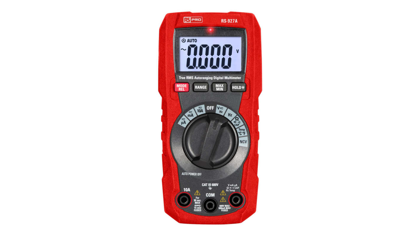 RS PRO RS-927A Digitalt multimeter, 10A ac, 600V ac