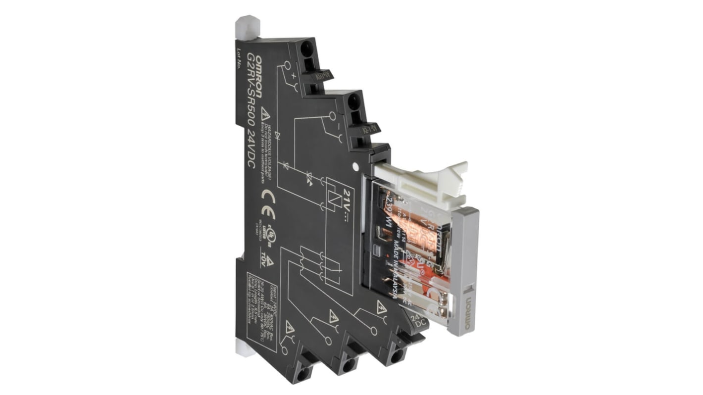 Omron G2RV Elektromechanisches Interfacerelais 230V ac, 1-poliger Wechsler DIN-Schienen 30V ac