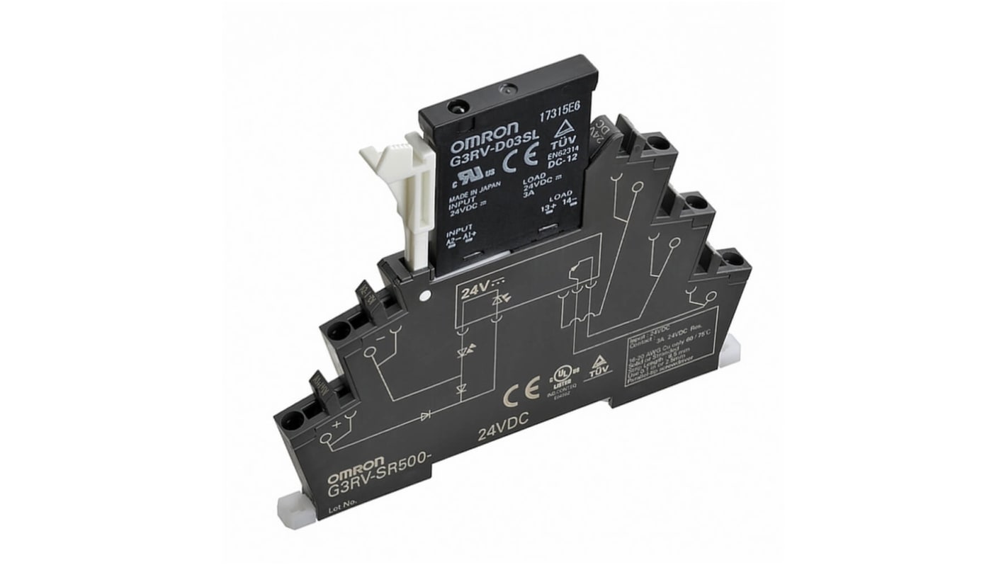 Relè a stato solido G3RV-SR500-A AC/DC24, Guida DIN, 3 A, 240 V, SPST Slimline G3RV-SR