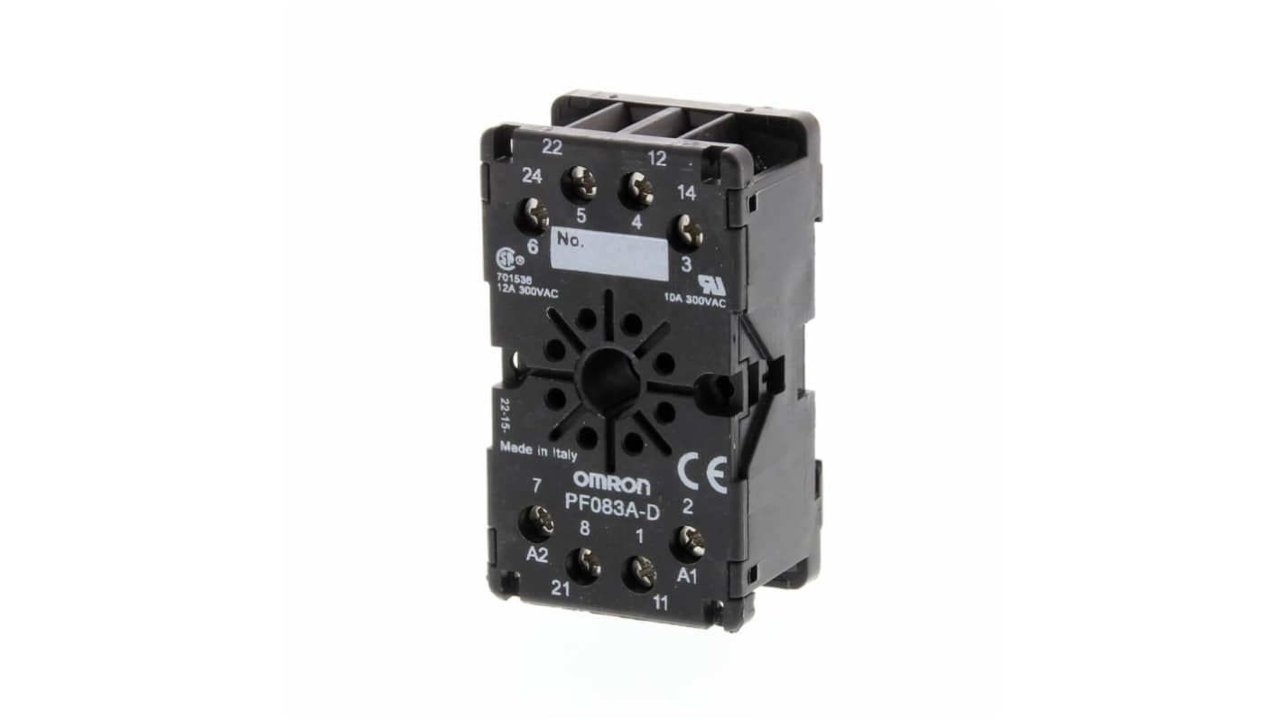 PF083AD Omron 8 Pin DIN Rail Relay Socket, for use with MK Series RS