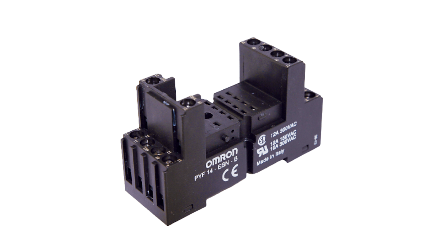 PYF14ESSB Omron 14 Pin 250V ac DIN Rail Relay Socket, for use with