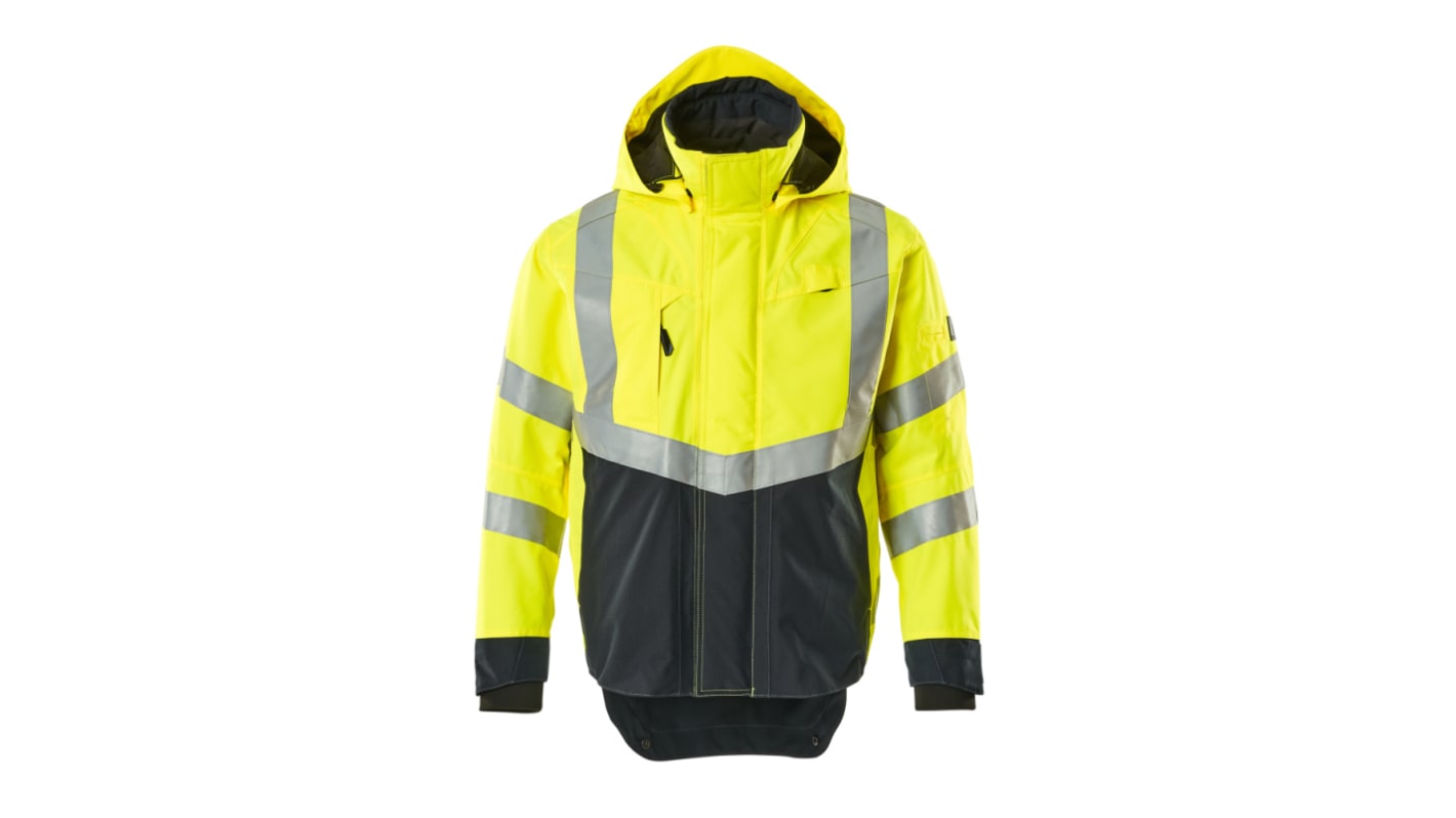 Chaqueta alta visibilidad Unisex Mascot Workwear de color Amarillo/Azul marino, talla 116 cm