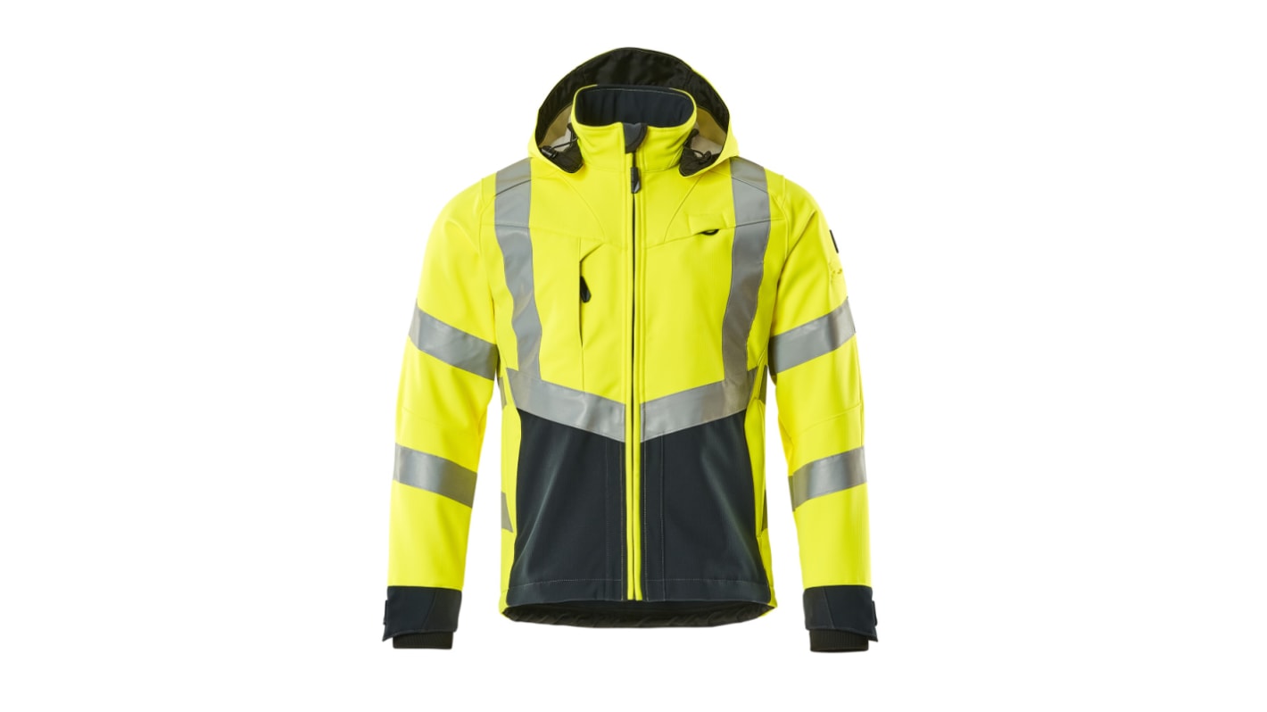 Mascot Workwear 15502-246 Yellow/Navy Unisex Hi Vis Softshell Jacket, 104 cm
