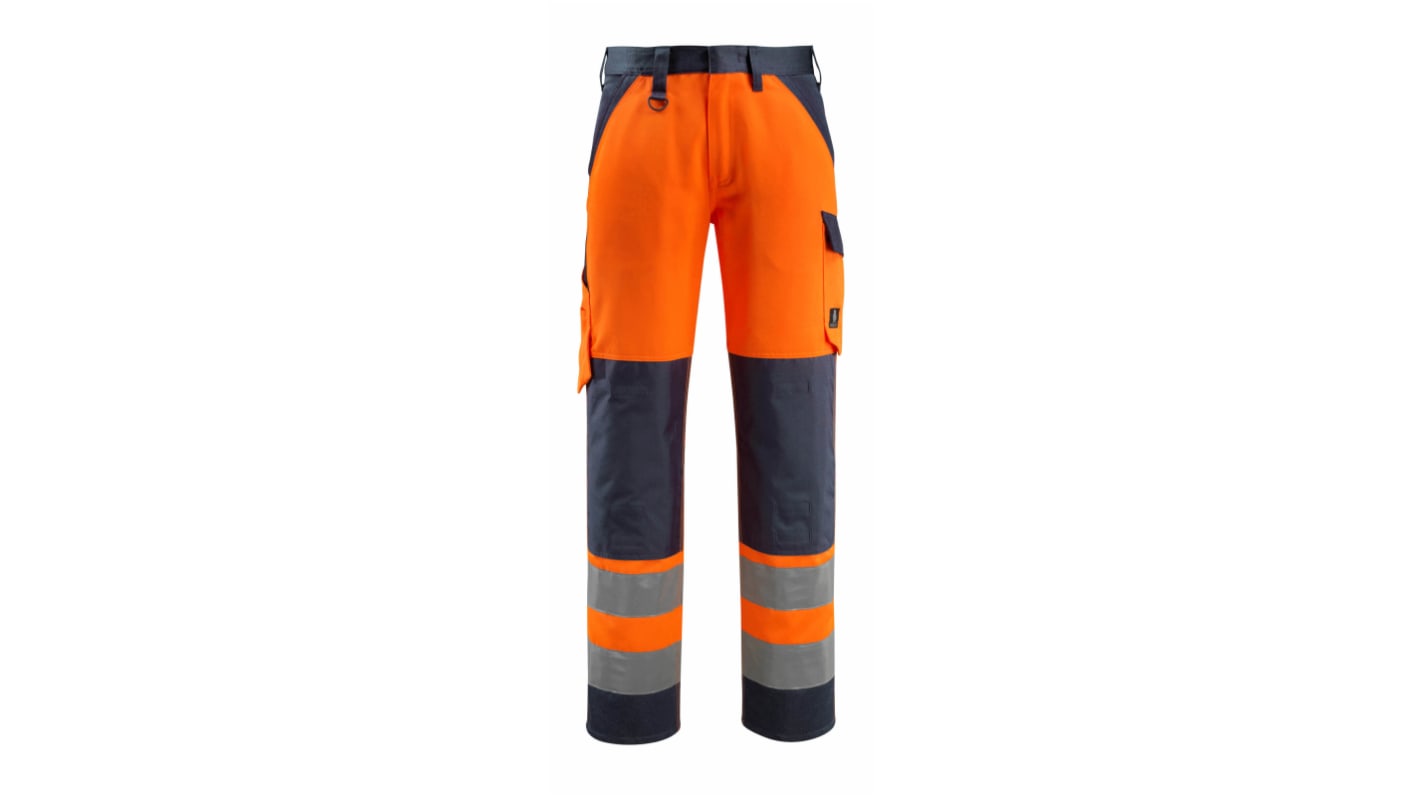 Mascot Workwear 15979-948 Orange/Navy Breathable, Dust Protection, Lightweight Hi Vis Work Trousers, 31in Waist Size