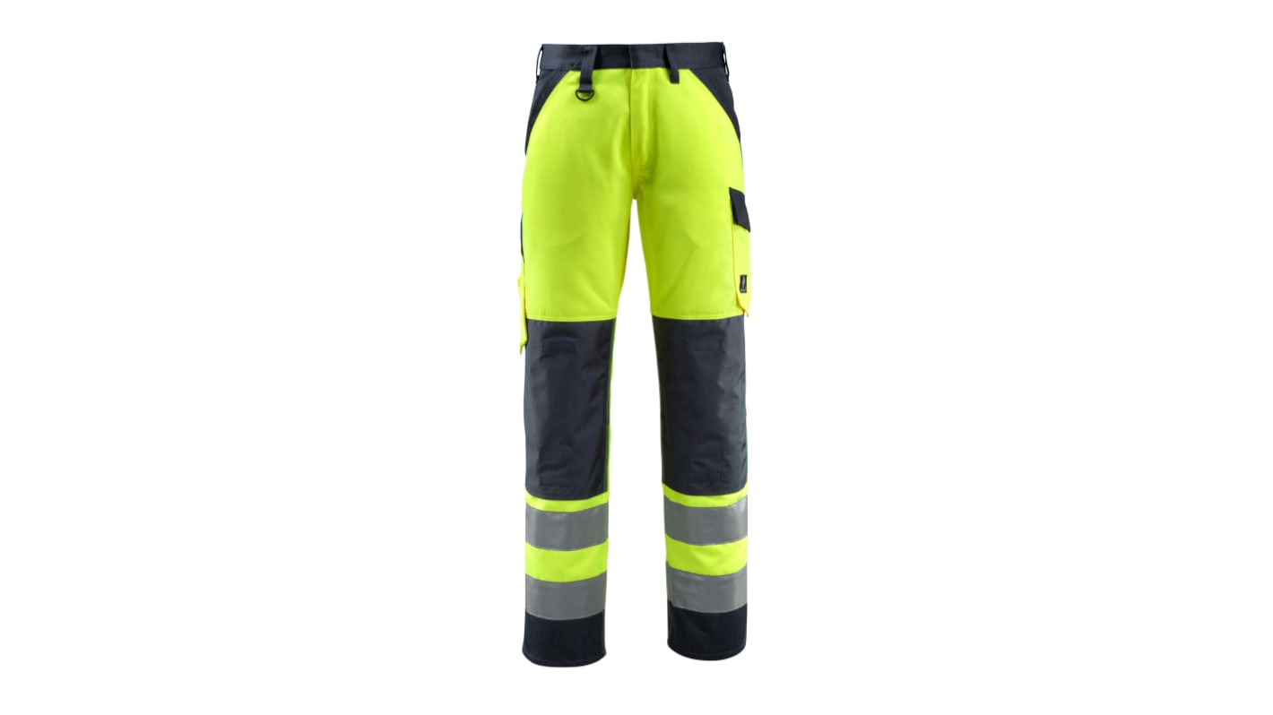 Mascot Workwear 15979-948 Warnschutz-Arbeitshose, Baumwolle, Polyester Gelb/Marineblau, Größe 31Zoll x 32Zoll