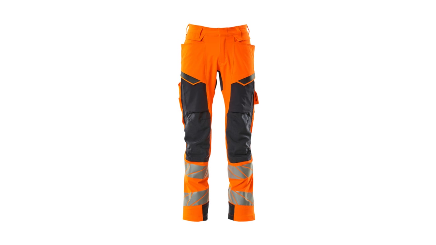 Mascot Workwear 19279-510 Unisex Warnschutz-Arbeitshose, Recycelter Polyester Orange/Marine, Größe 31Zoll x 32Zoll