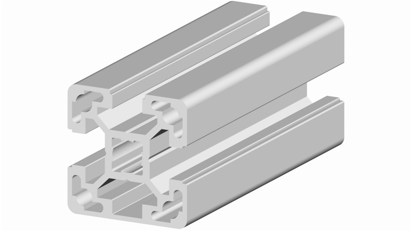 RS PRO Alu Strebenprofil 40 x 40 mm, 3-fach Nut 10mm, Länge 3m