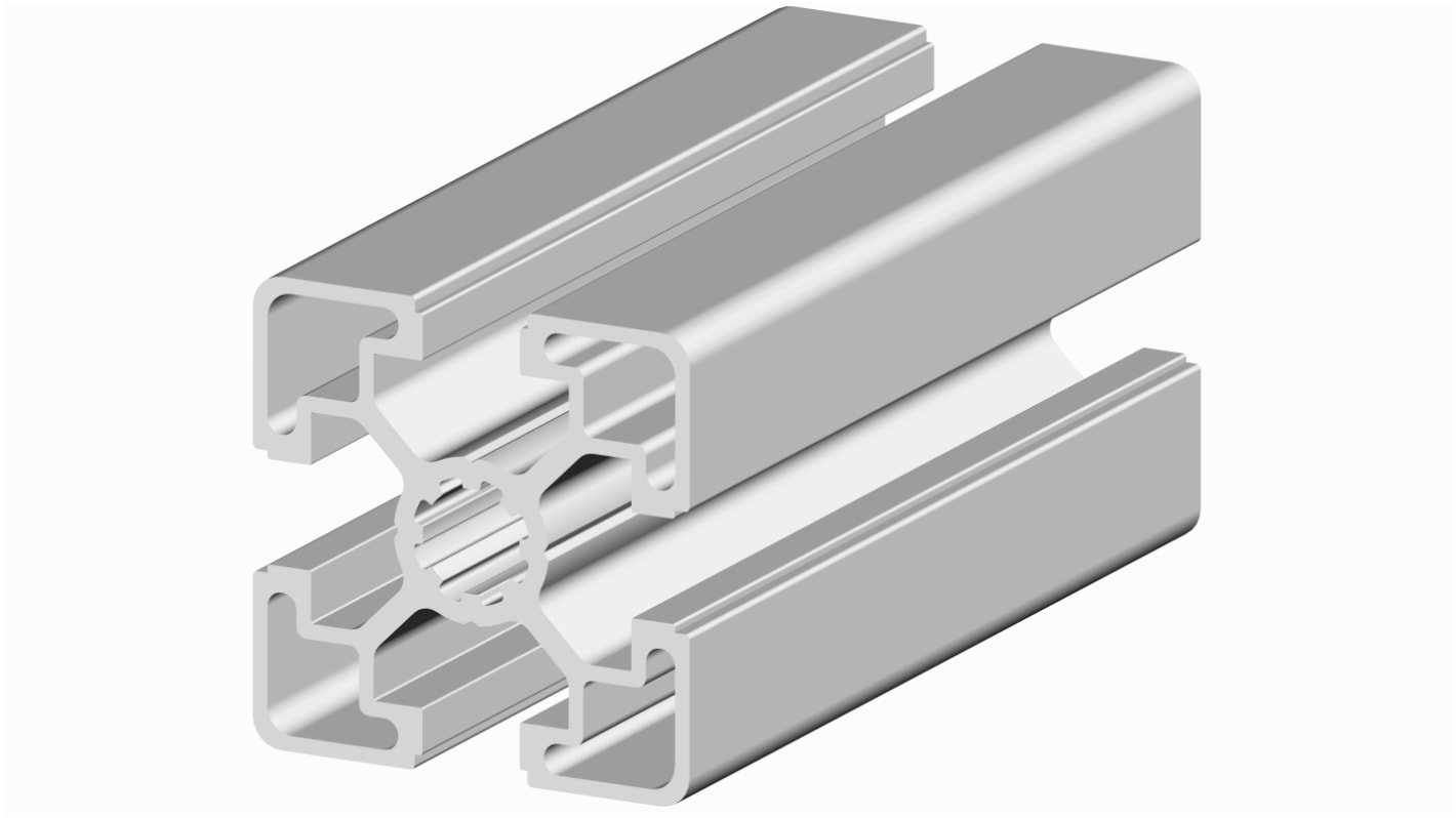 Perfil de Aluminio, Anodizado Plateado, perfil de 45 x 45 mm x 2m de longitud