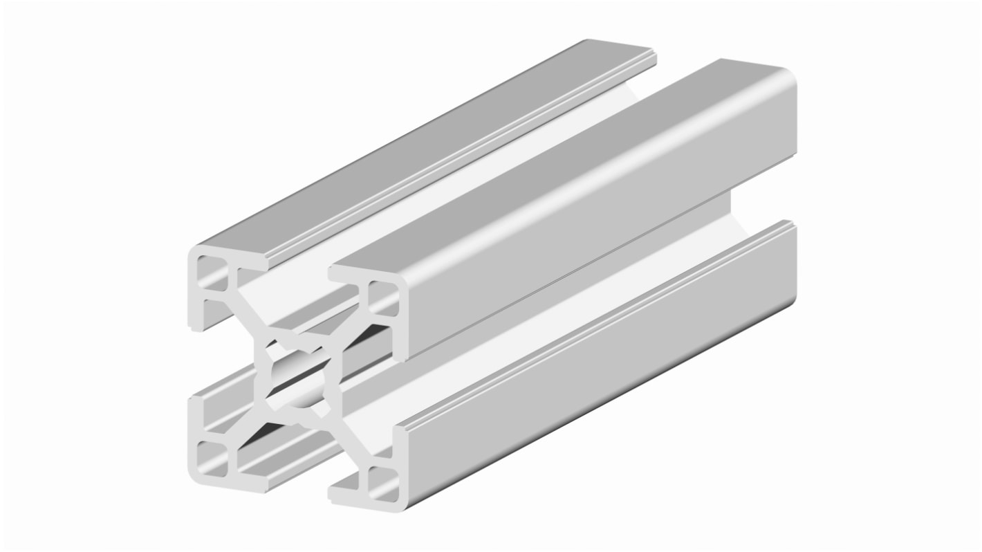 RS PRO Silver Aluminium, Anodized Profile Strut, 30 x 30 mm, 8mm Groove, 1m Length