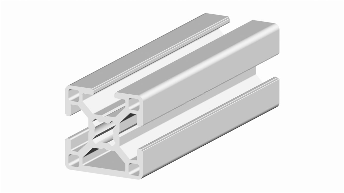 RS PRO Silver Aluminium, Anodized Profile Strut, 30 x 30 mm, 8mm Groove, 2m Length