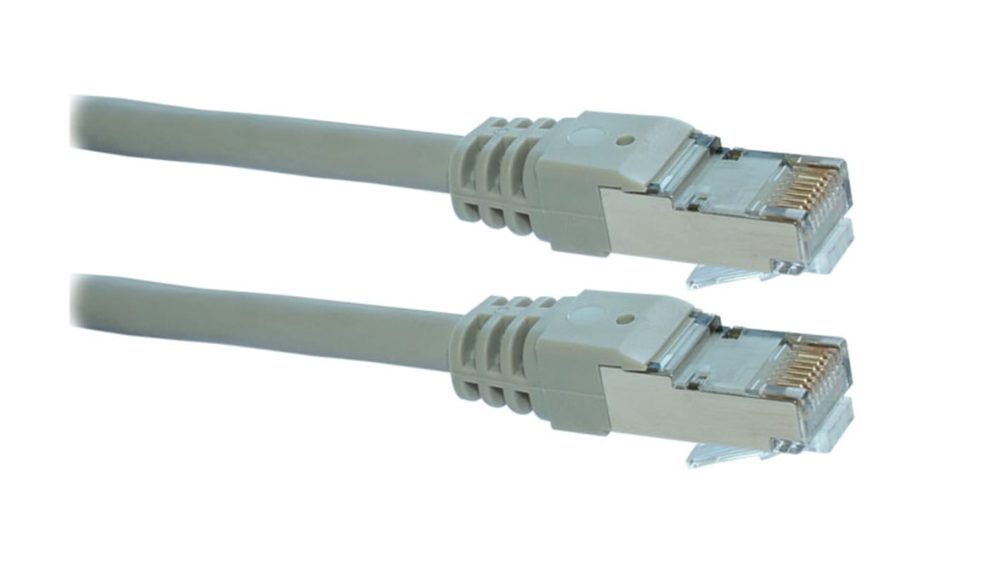 Decelect Ethernetkabel Cat.6a, 500mm, Grau Patchkabel, A RJ45 Geschirmtes PVC, B RJ45