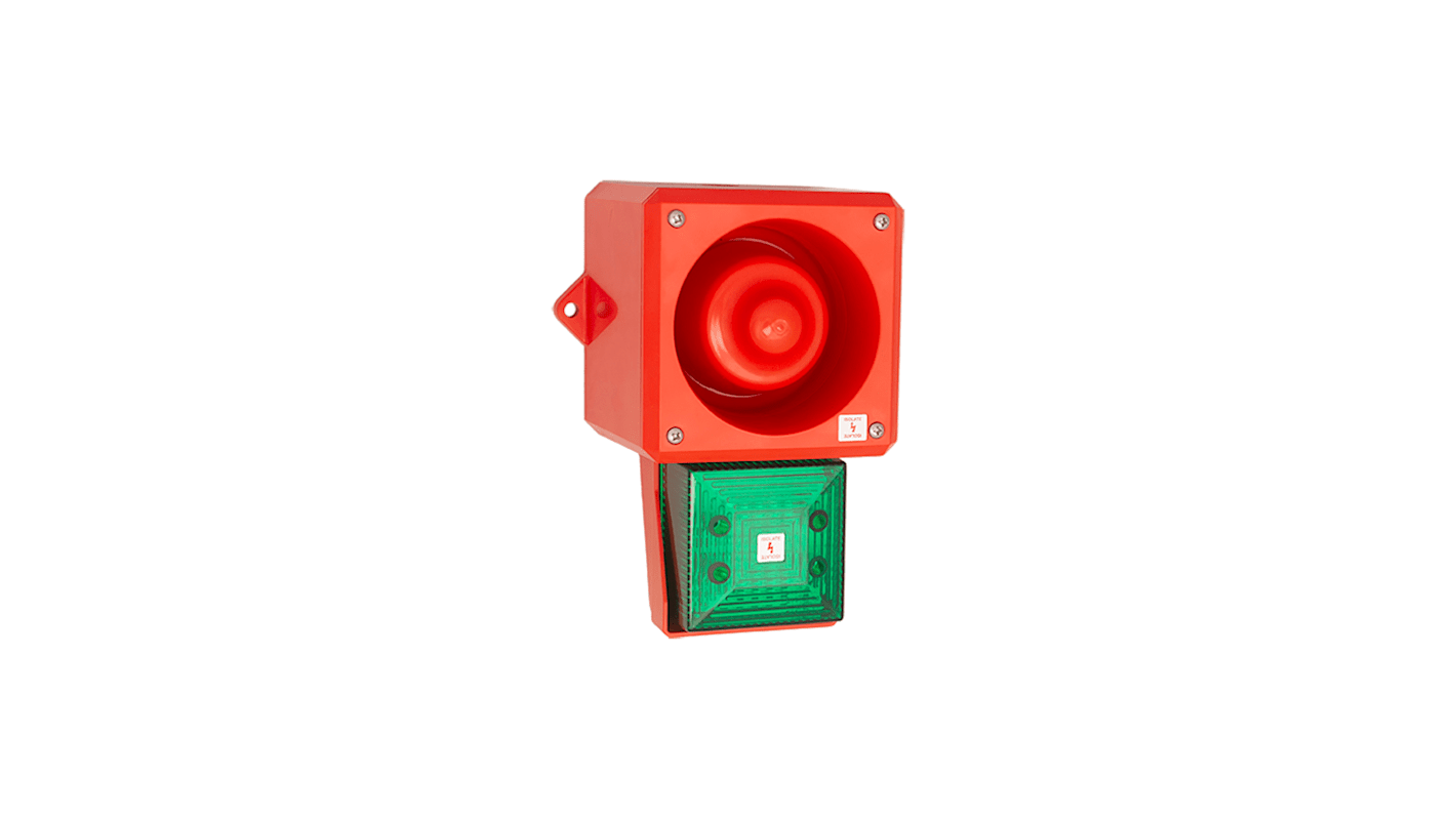 Segnalatore acustico e luminoso Clifford & Snell serie YL50 Hi Vis, Verde, 24 V c.c., 112dB a 1 m, IP66