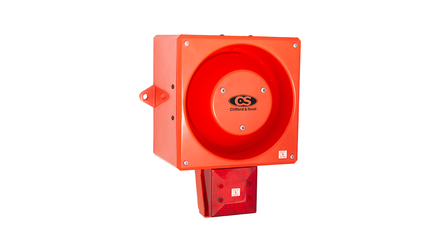 Segnalatore acustico e luminoso Clifford & Snell serie YL80 Hi Vis, Rosso, 115 V c.a., 116dB a 1 m, IP66