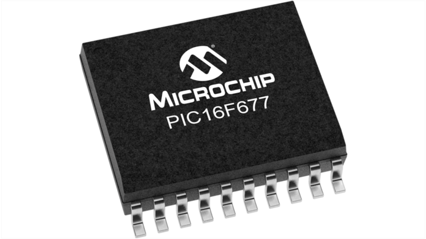 Microcontrolador MCU Microchip PIC16F677T-I/SO, núcleo PIC, SOIC de 20 pines