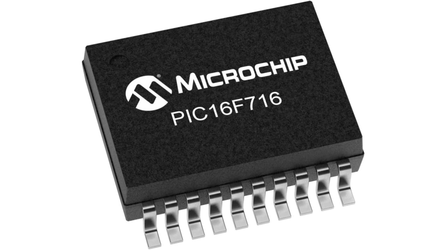 Microchip PIC16F716-I/SS PIC Microcontroller MCU, PIC16, 20-Pin SSOP