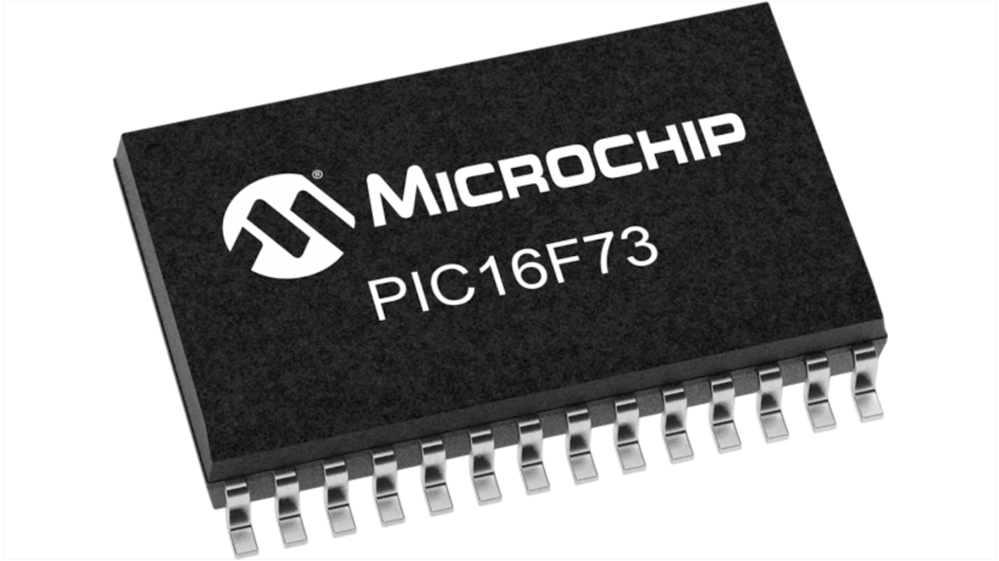 Microcontrolador MCU Microchip PIC16F73-E/SO, núcleo PIC, SOIC de 28 pines