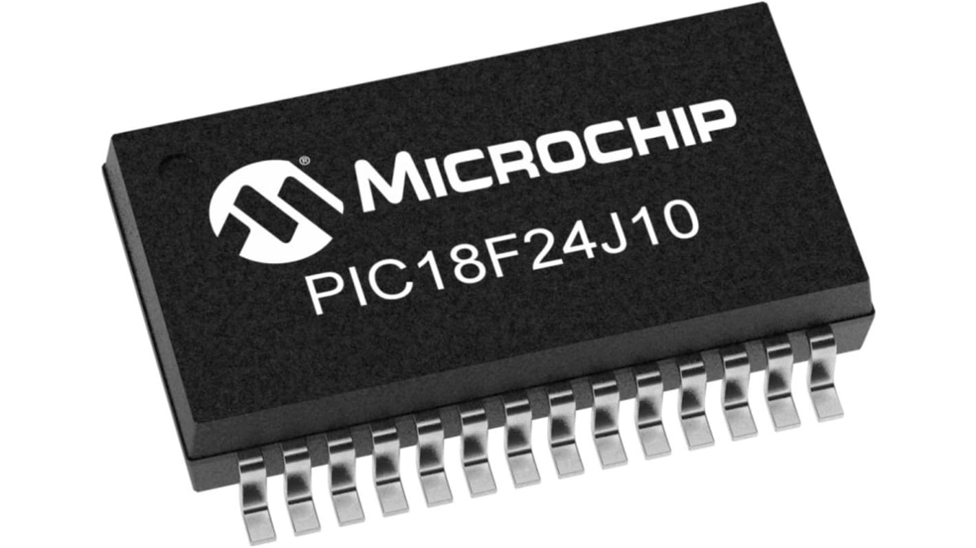 Microcontrolador MCU Microchip PIC18F24J10-I/SS, núcleo PIC, SSOP de 28 pines