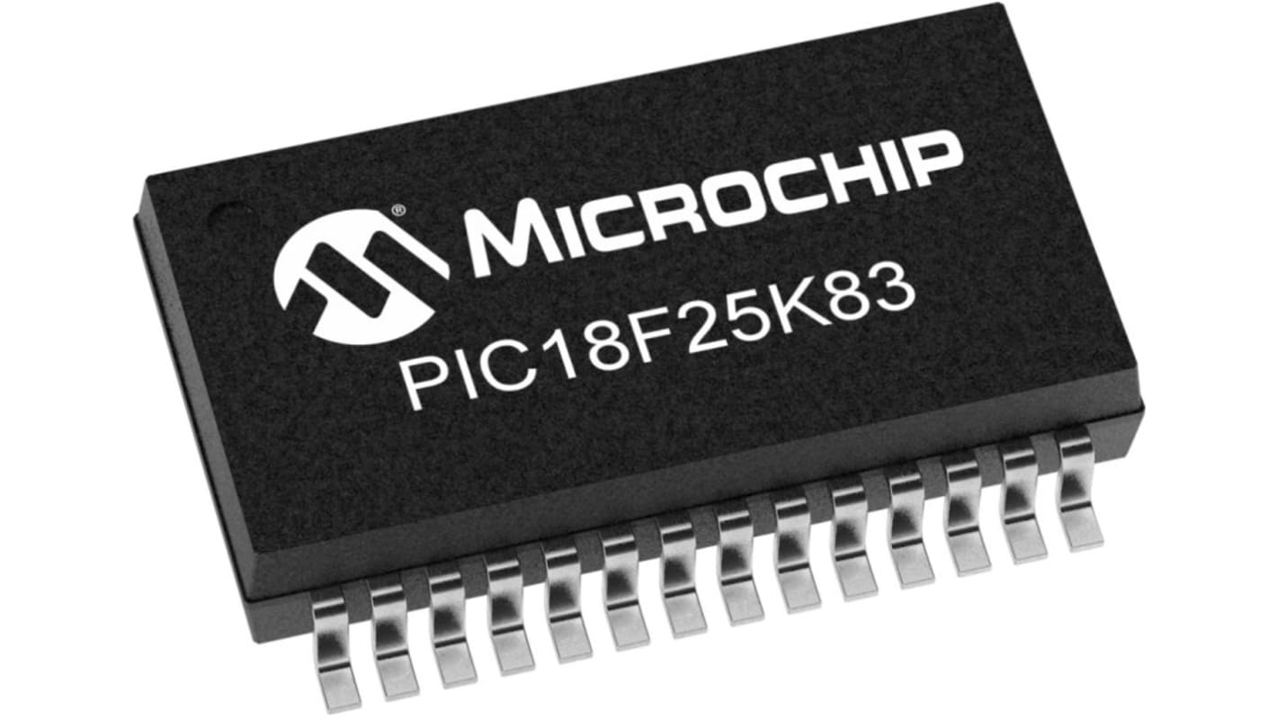 Microcontrolador MCU Microchip PIC18F25K83-I/SS, núcleo PIC, SSOP de 28 pines