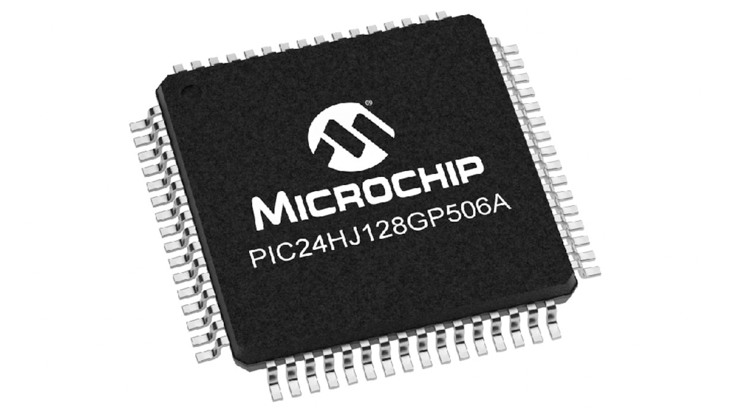 Microchip PIC24HJ128GP506AE/PT PIC Microcontroller, PIC24H, 64Pin