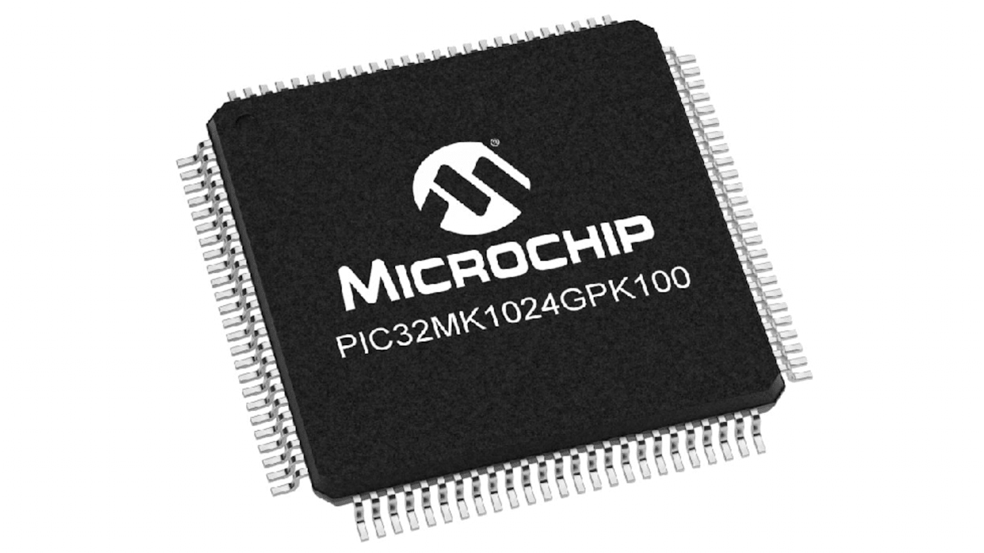 Microchip PIC32MK1024GPK100-I/PT PIC Microcontroller, PIC32, 100-Pin TQFP