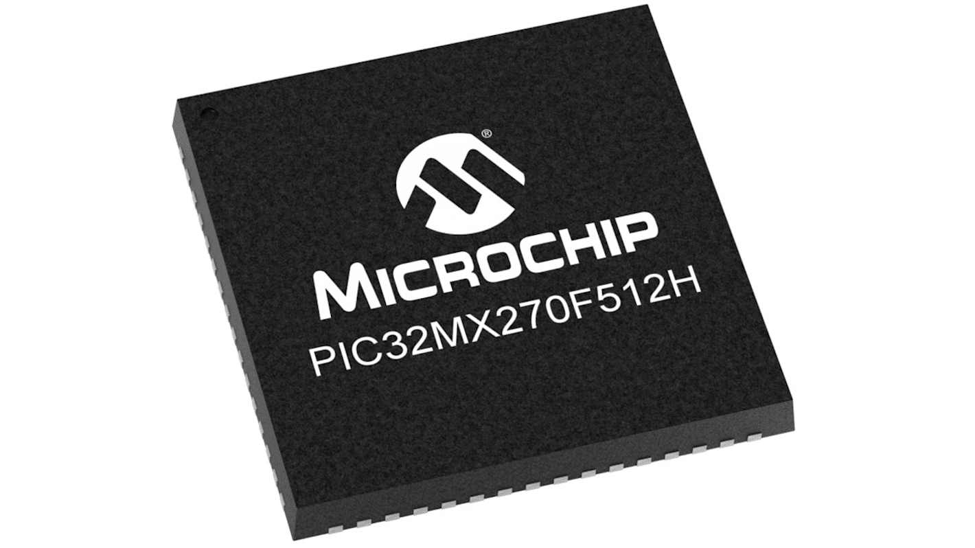 Microcontrollore Microchip, PIC, QFN, PIC32MX, 64 Pin, Montaggio superficiale