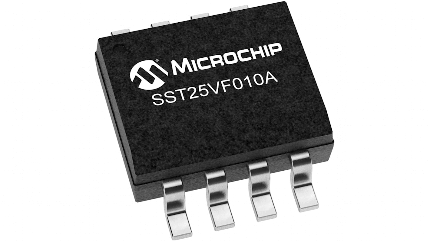 マイクロチップ,  フラッシュメモリ 1Mbit SPI, 8-Pin, SST25VF010A-33-4I-SAE-T