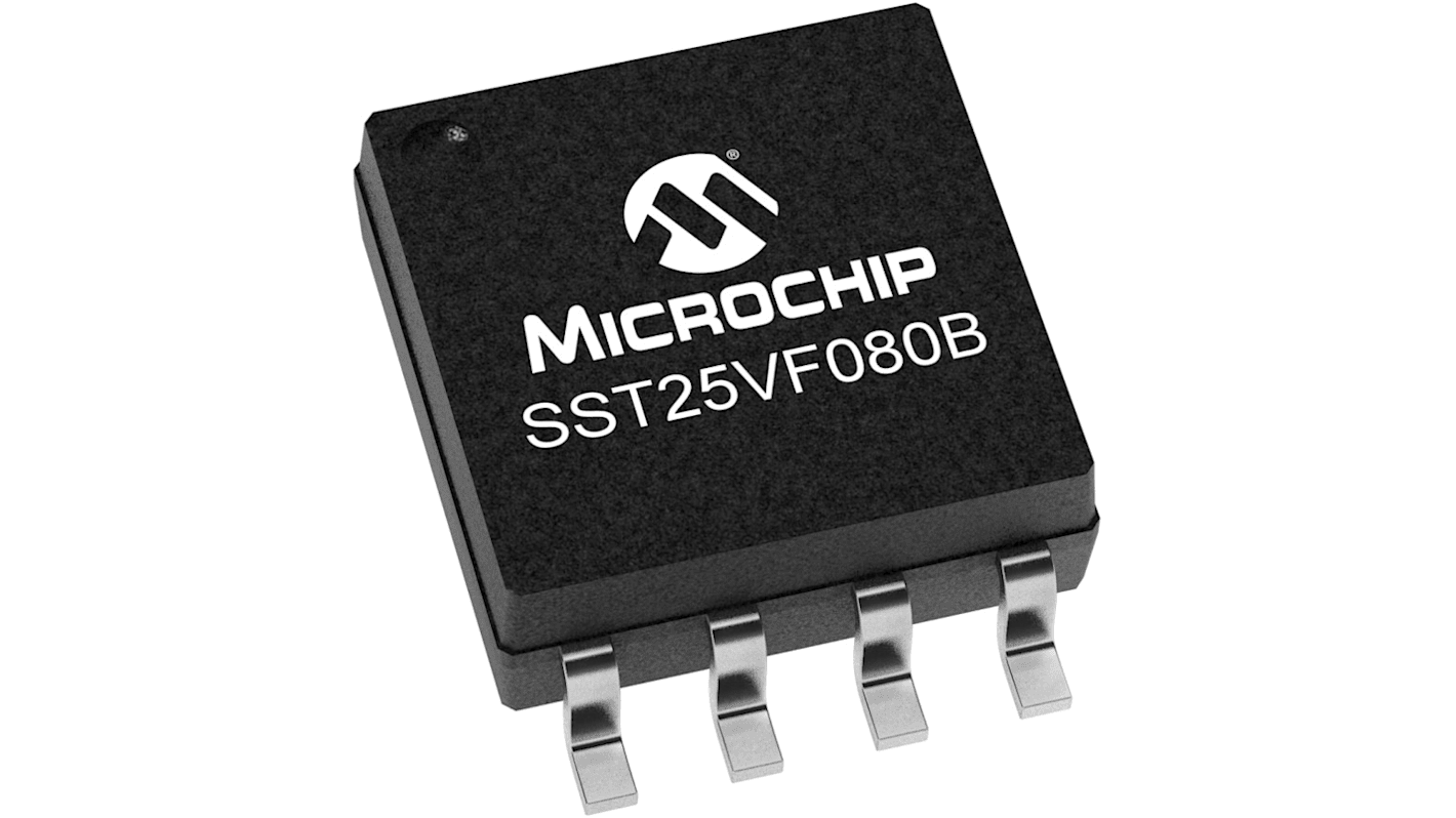 マイクロチップ,  フラッシュメモリ 8Mbit SPI, 8-Pin, SST25VF080B-50-4C-S2AF-T