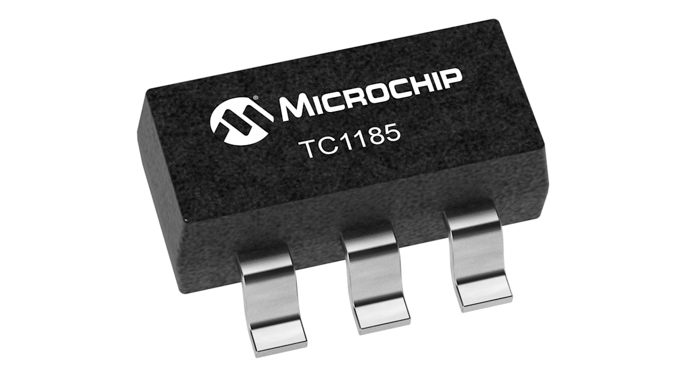 Microchip 電圧レギュレータ 低ドロップアウト電圧 低ドロップアウト 2.85 V, TC1185-2.85VCT713