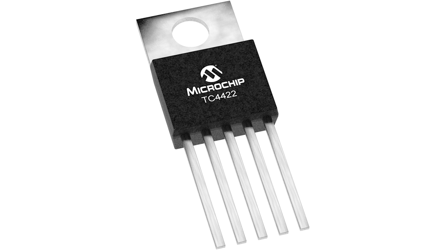 MOSFET kapu meghajtó TC4422CAT CMOS, 9 A, 20V, 5-tüskés, TO-220