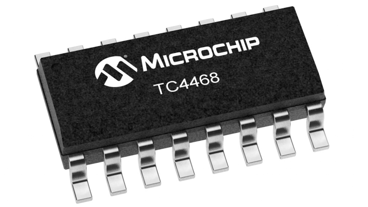 MOSFET kapu meghajtó TC4468COE713 CMOS, 1,2 A, 18V, 16-tüskés, SOIC