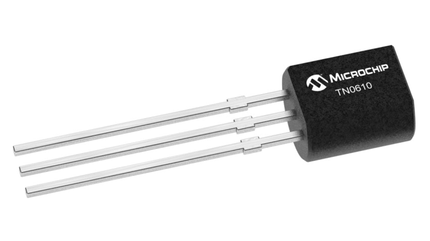 Microchip Nチャンネル MOSFET100 V スルーホール パッケージTO-92