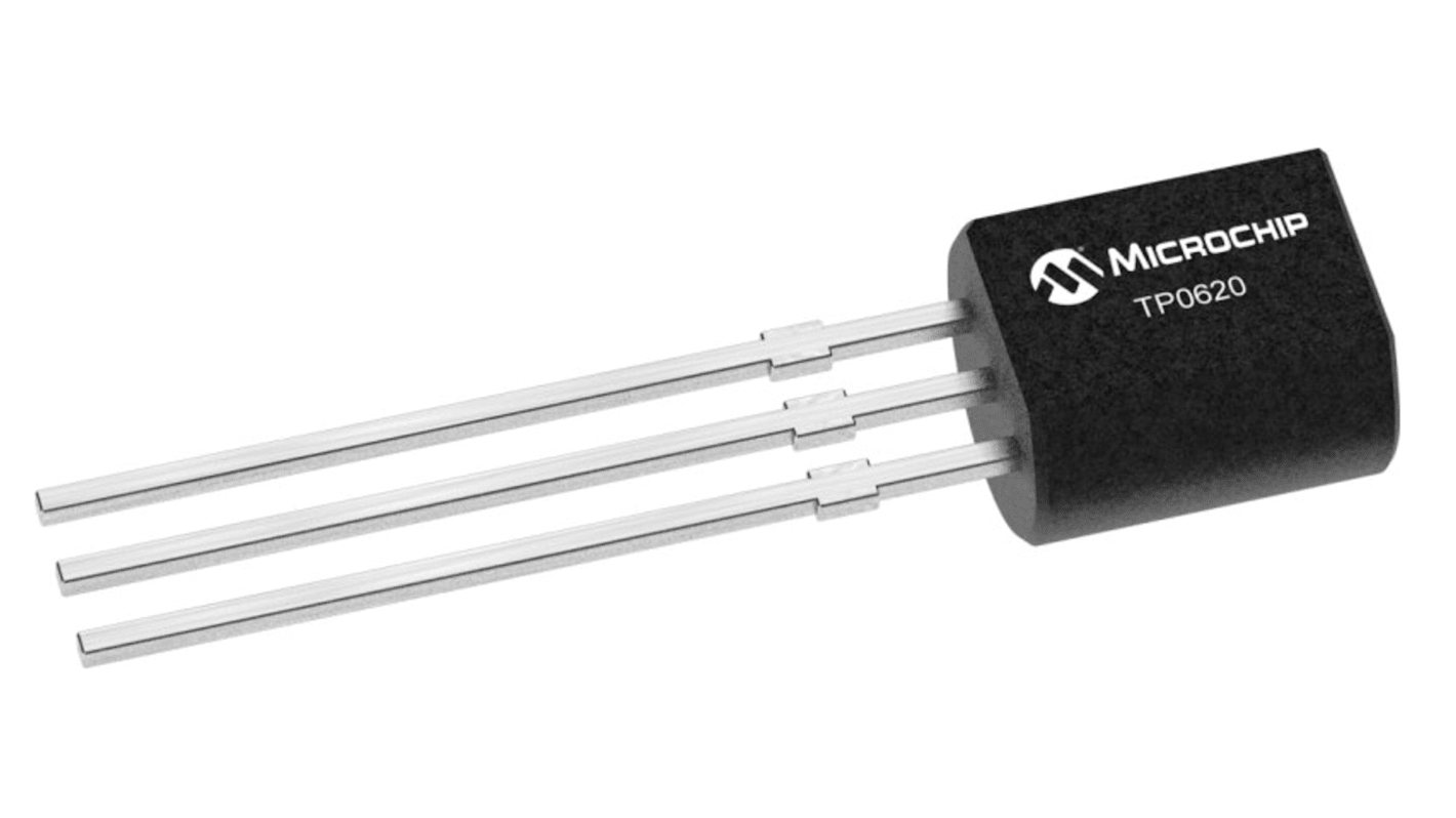 Microchip Pチャンネル MOSFET200 V スルーホール パッケージTO-92