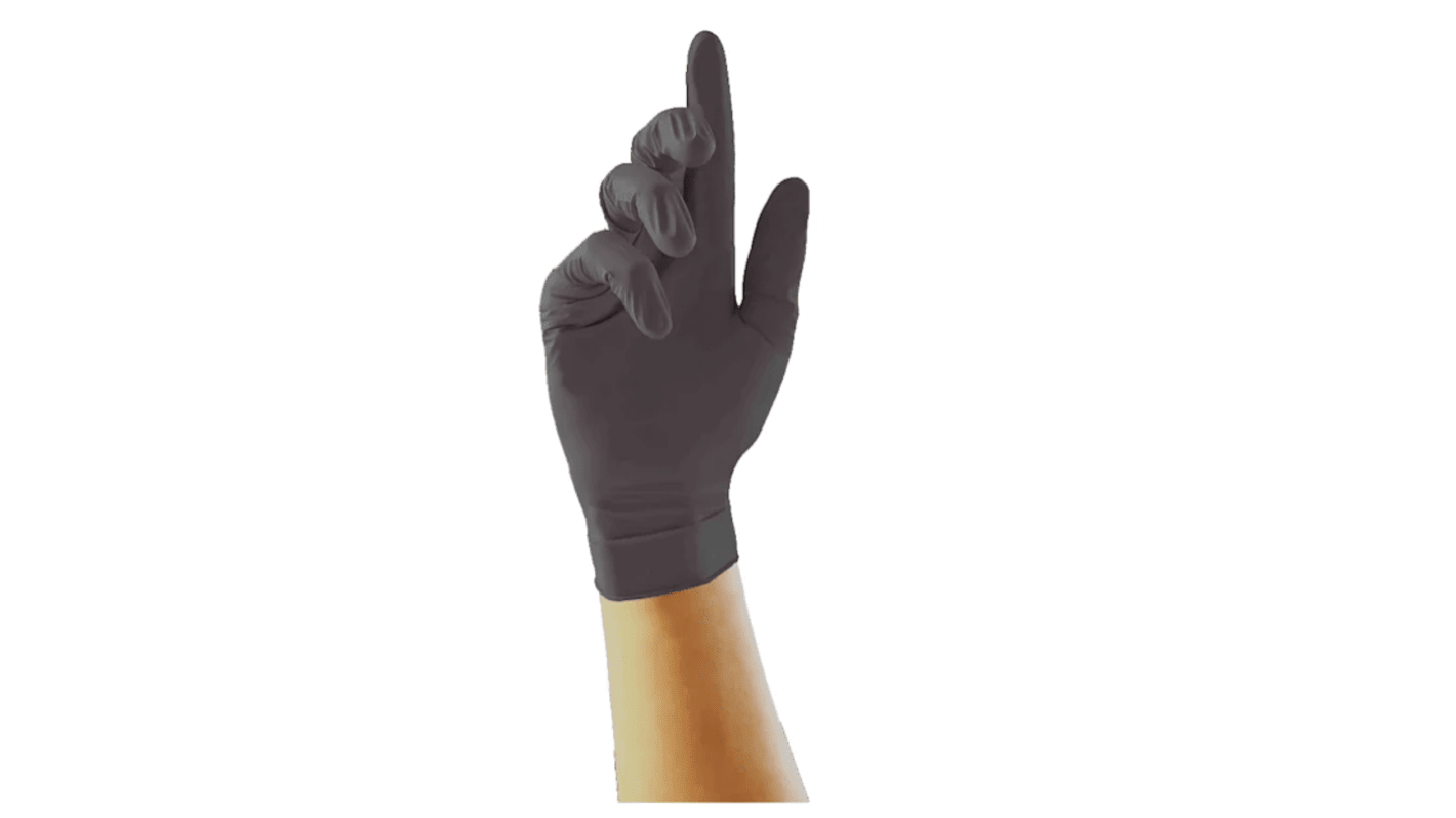 Guantes desechables RS PRO sin polvo de Nitrilo Negro, talla M, caja de 100 unidades