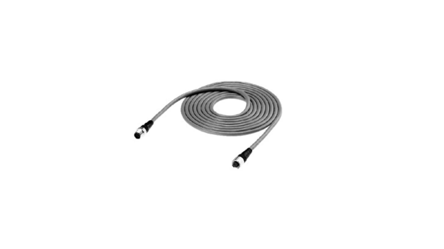 Cable para sensor/actuador Omron, con. A M12 Hembra, 8 polos, con. B M12 Macho, 8 polos, long. 10m