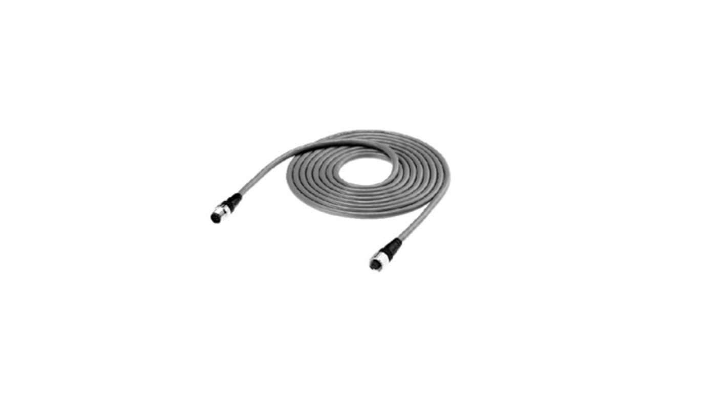 Cable para sensor/actuador Omron, con. A M12 Hembra, 8 polos, con. B M12 Macho, 8 polos, long. 500mm