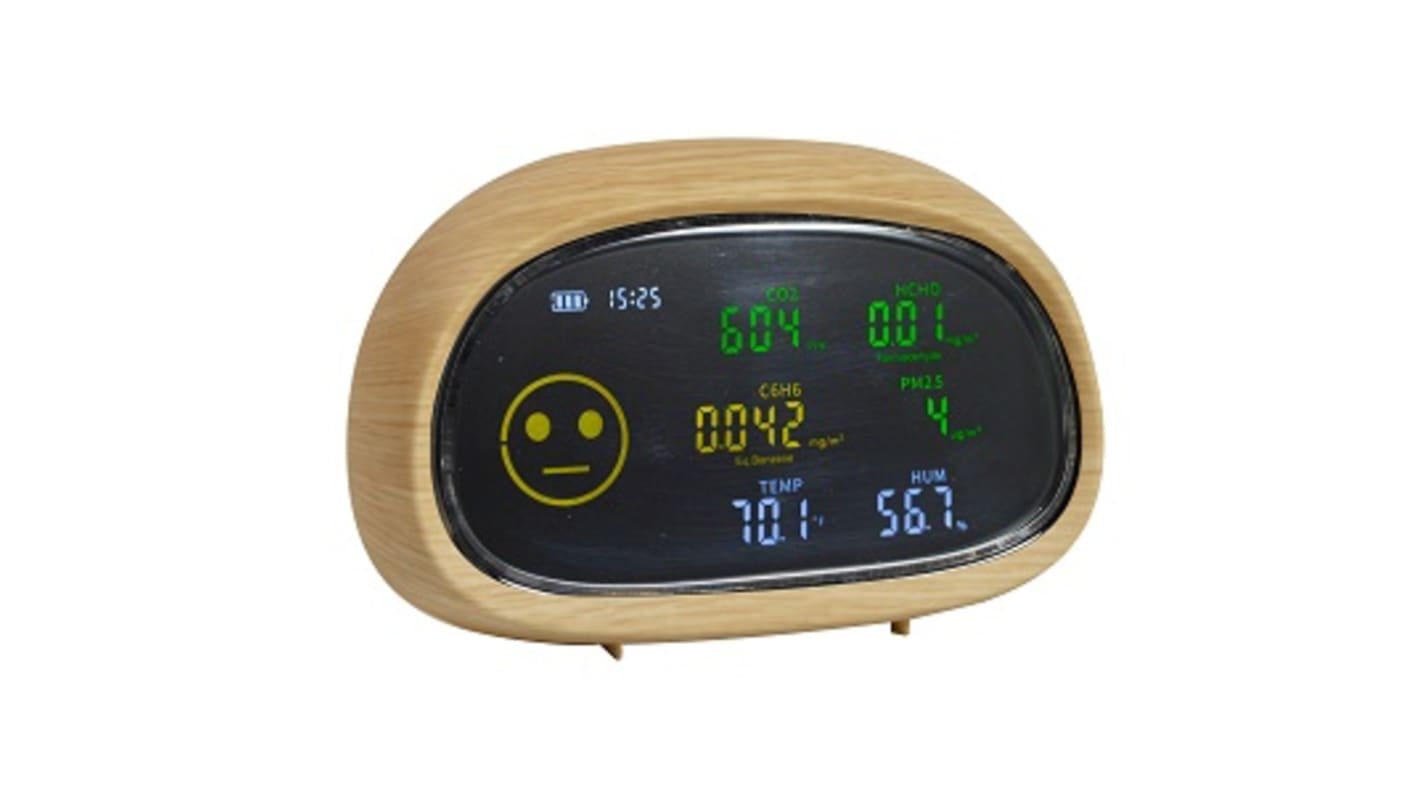 Monitor de calidad de aire Orium Quaelis 50, control de Benceno, CO2, Formaldehído, Humedad, PM 2,5, Temperatura, TVOC