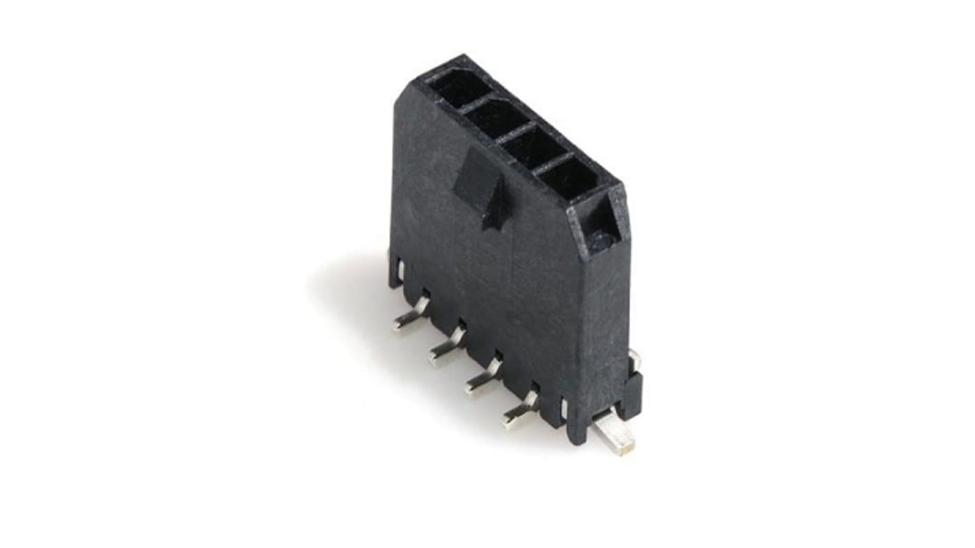 Conector de montaje en PCB Molex 436500425, paso: 3mm, 4 contactos, , 1 fila filas, Macho