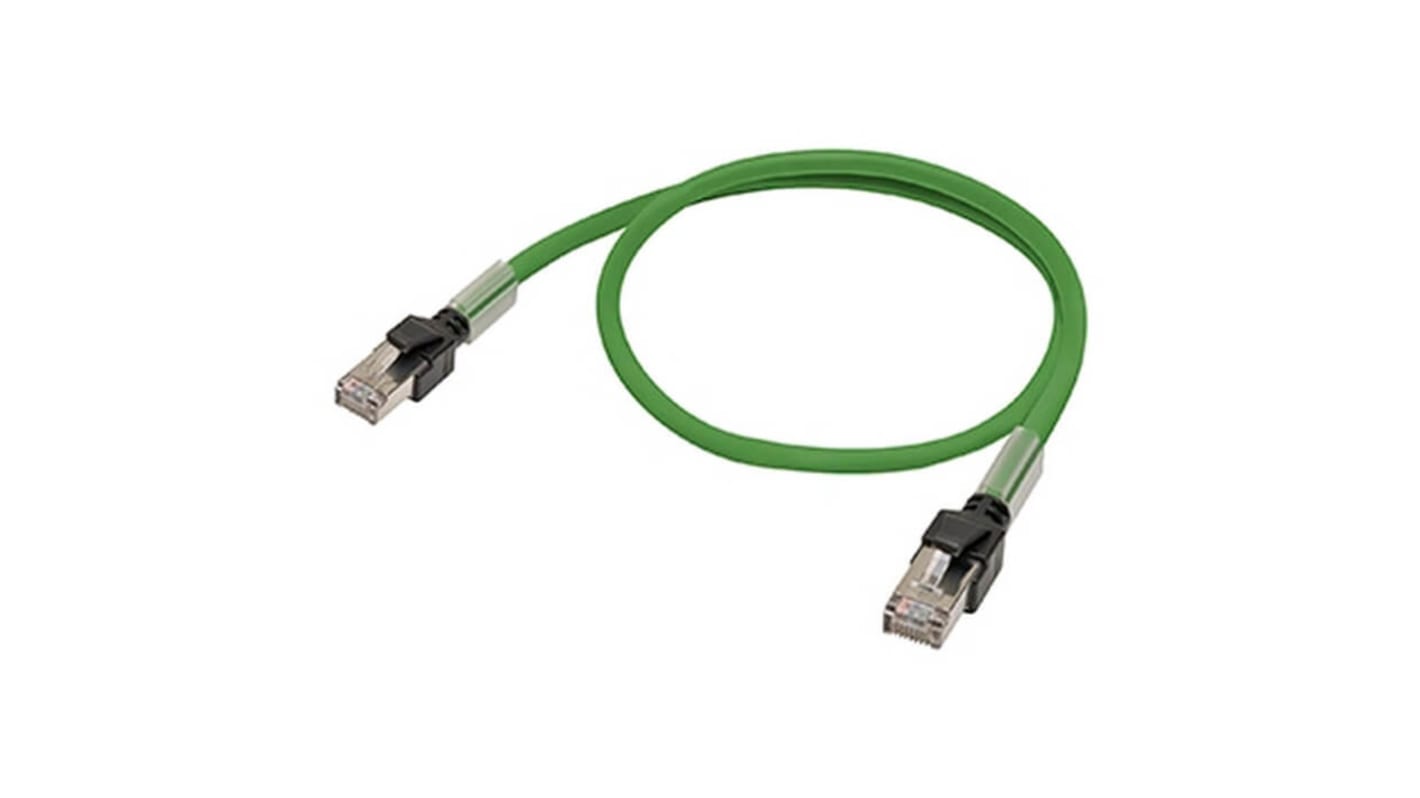 Omron Cat5 RJ45 to RJ45 Ethernet Cable, None, Green, 15m