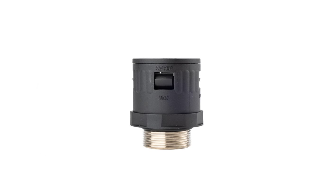 RS PRO Screw Connector, Conduit Fitting, 29mm Nominal Size, M32x1.5, Polyamide, Black