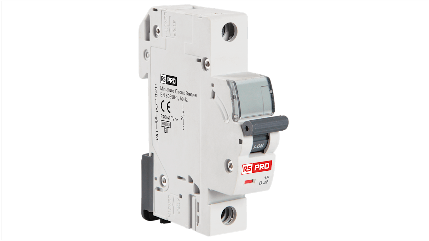 RS PRO MCB Leitungsschutzschalter Typ B, 1-polig 6A 240V, Abschaltvermögen 6 kA DIN-Schienen-Montage