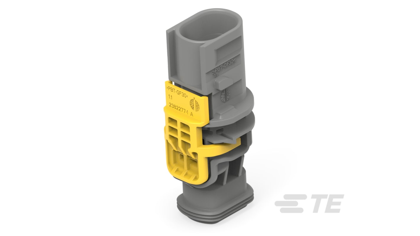 TE Connectivity AMP  Automotive, Kfz-Steckverbinder, , Stecker, 2-polig, Grau / 1-reihig, 10A